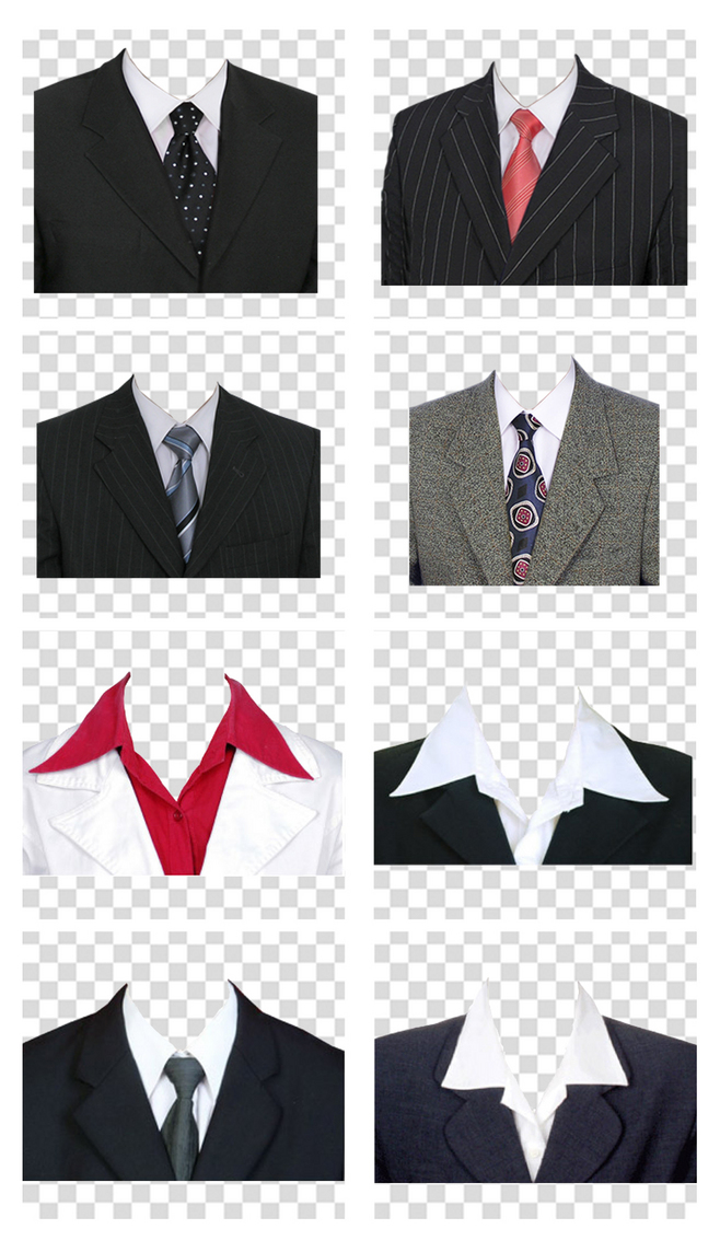 影樓照相館實用免扣正裝人物證件照模板PS.